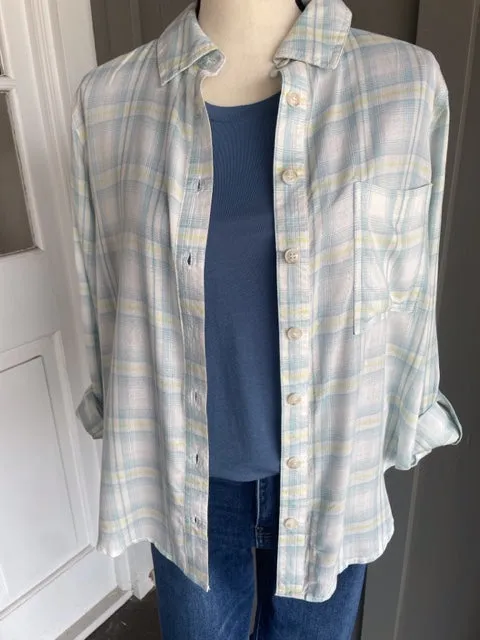 Button Up Spring Flannel - Ivory Multi