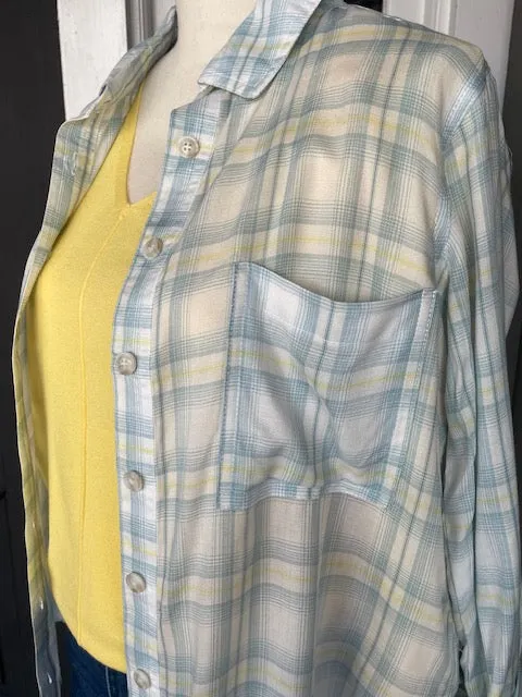 Button Up Spring Flannel - Ivory Multi