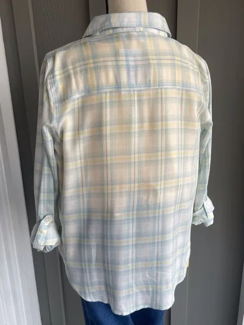 Button Up Spring Flannel - Ivory Multi