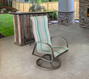 Cabo Sling High Back Dining Swivel Rocker in Tempo Spearmint
