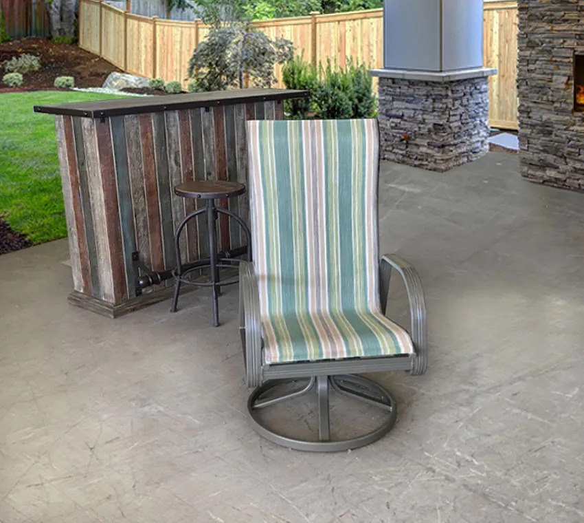 Cabo Sling High Back Dining Swivel Rocker in Tempo Spearmint
