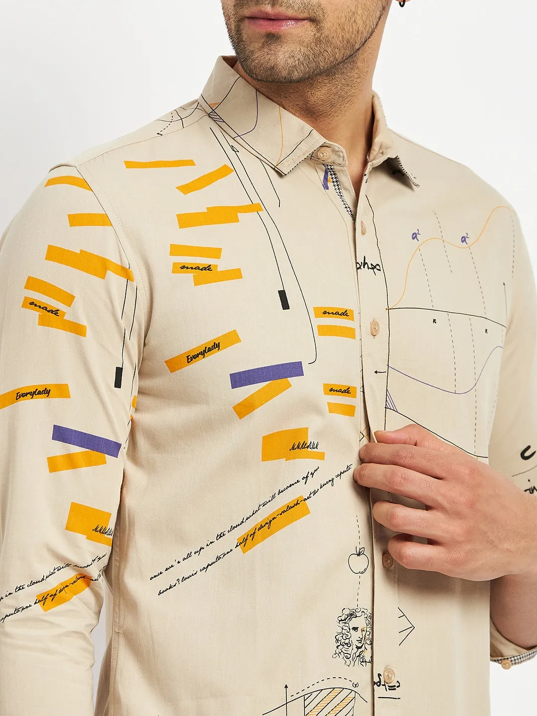 Camla Beige Shirts For Men