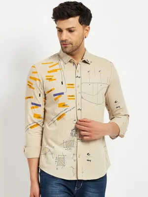 Camla Beige Shirts For Men