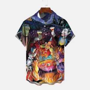 Castle Celebration Party Casual Large Size Short Sleeve Shirt