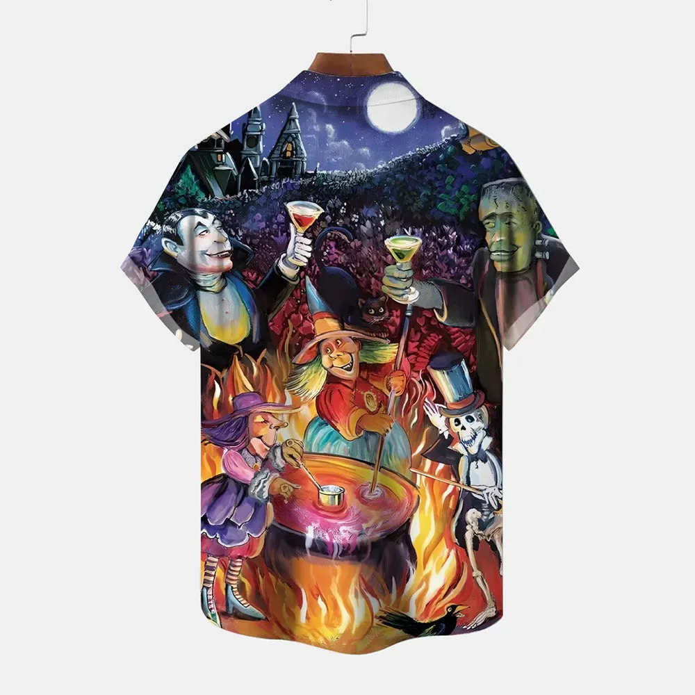 Castle Celebration Party Casual Large Size Short Sleeve Shirt