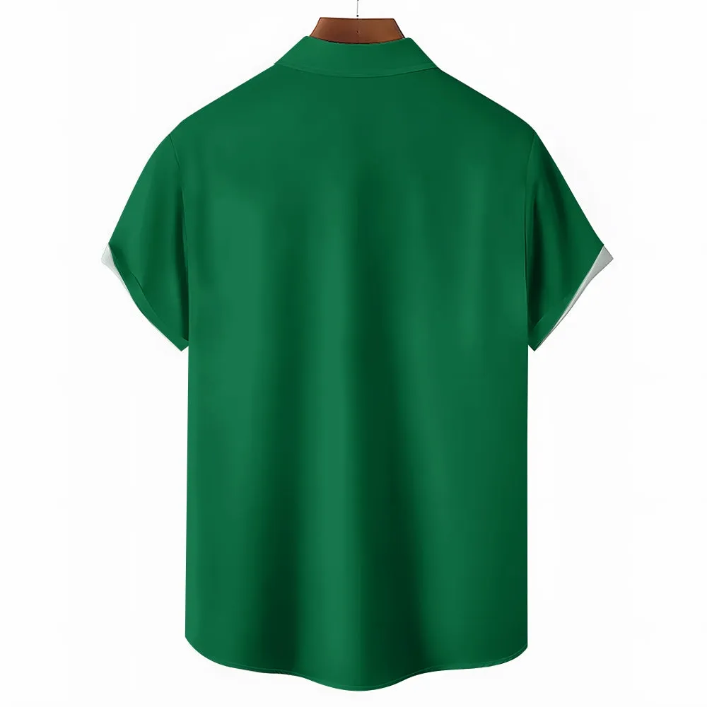 Christmas Sloth Colored Light String Casual Short Sleeve Shirt 2410001463