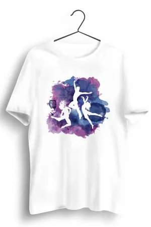 Circle Of Dance Graphic Printed White Tshirt