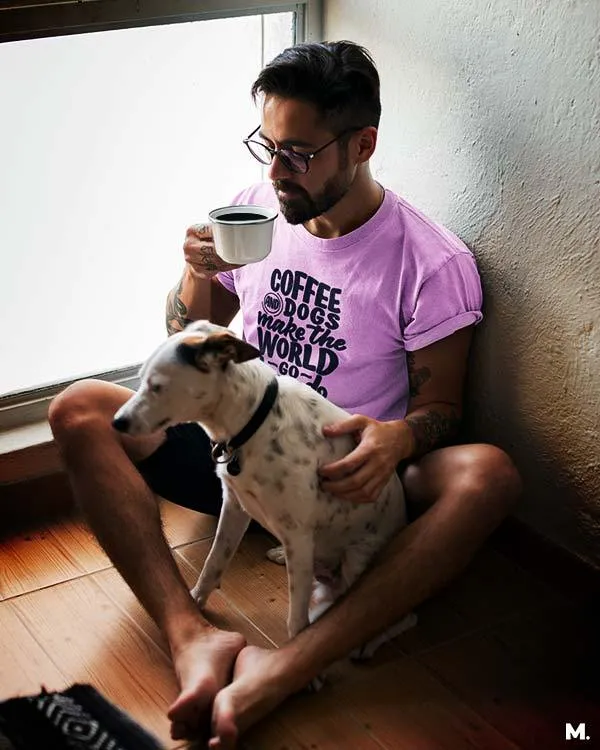 Coffee and dogs printed t shirts