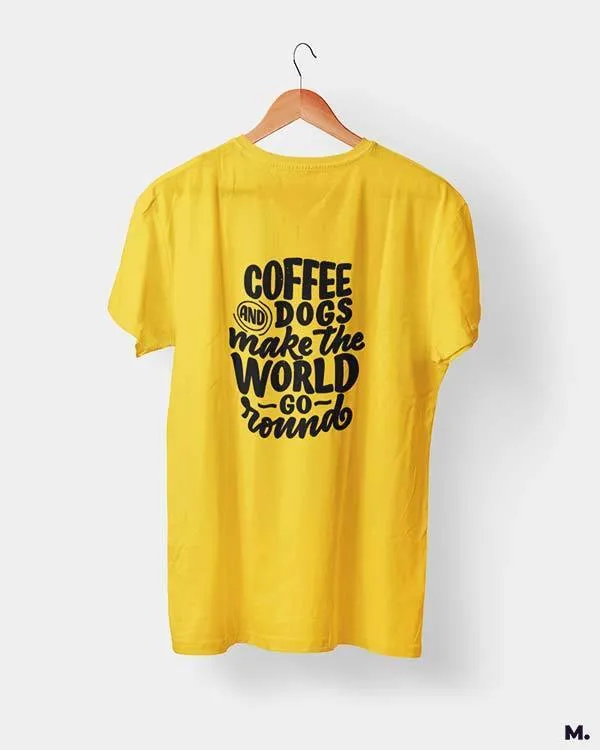 Coffee and dogs printed t shirts