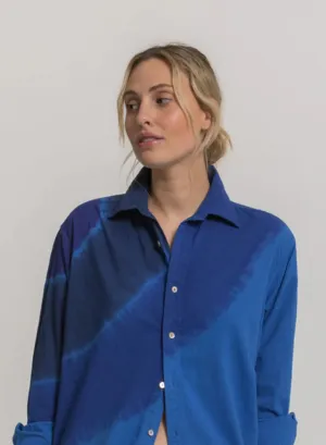 COLLARED BOY SHIRT - MACAW TIE DYE PRINT