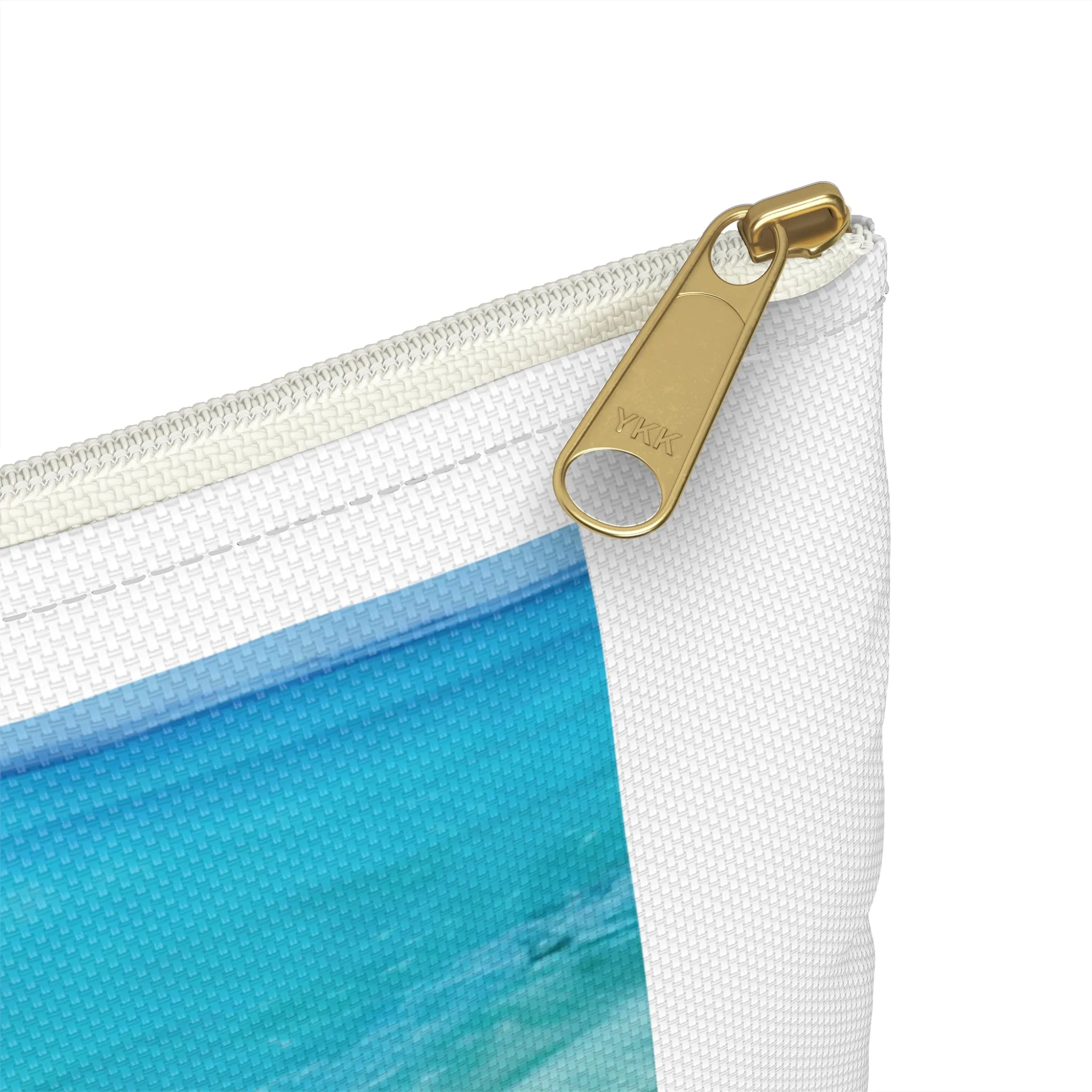 Colorful Mermaid on a Tropical Beach Original Art Accessory Pouch