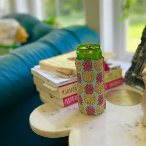 Colorful Pineapple Skinny Can Coozie