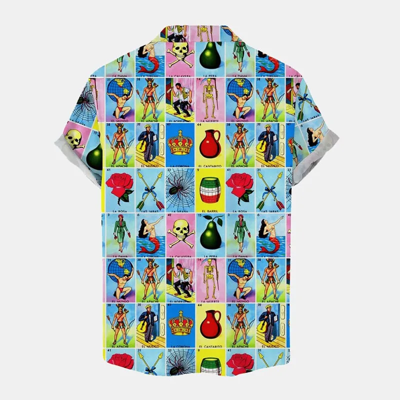 Colorful Summer Style Print Casual Short Sleeve Shirt