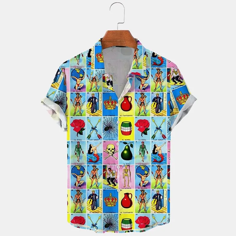 Colorful Summer Style Print Casual Short Sleeve Shirt