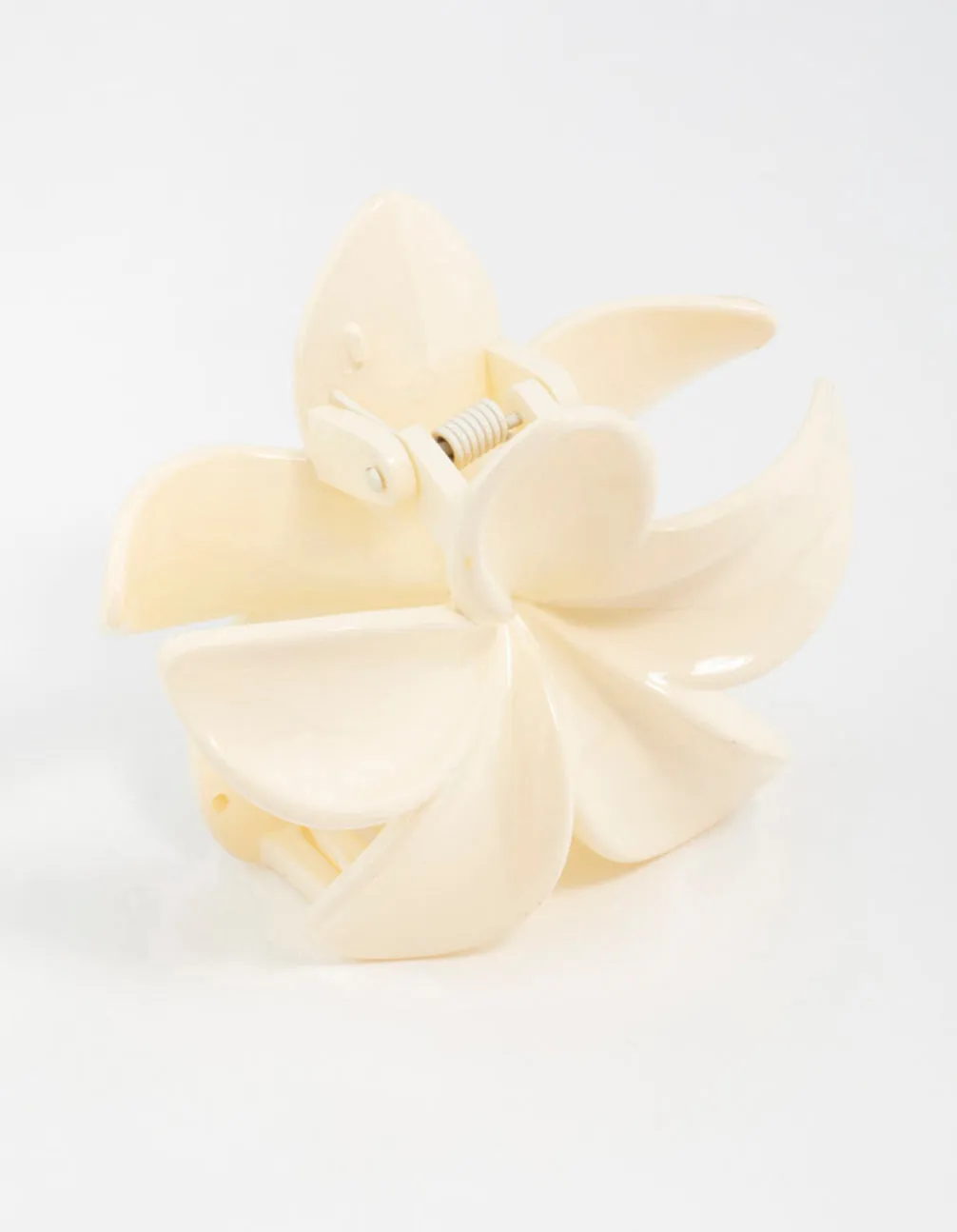 Cream Frangipani Hair Claw Clip