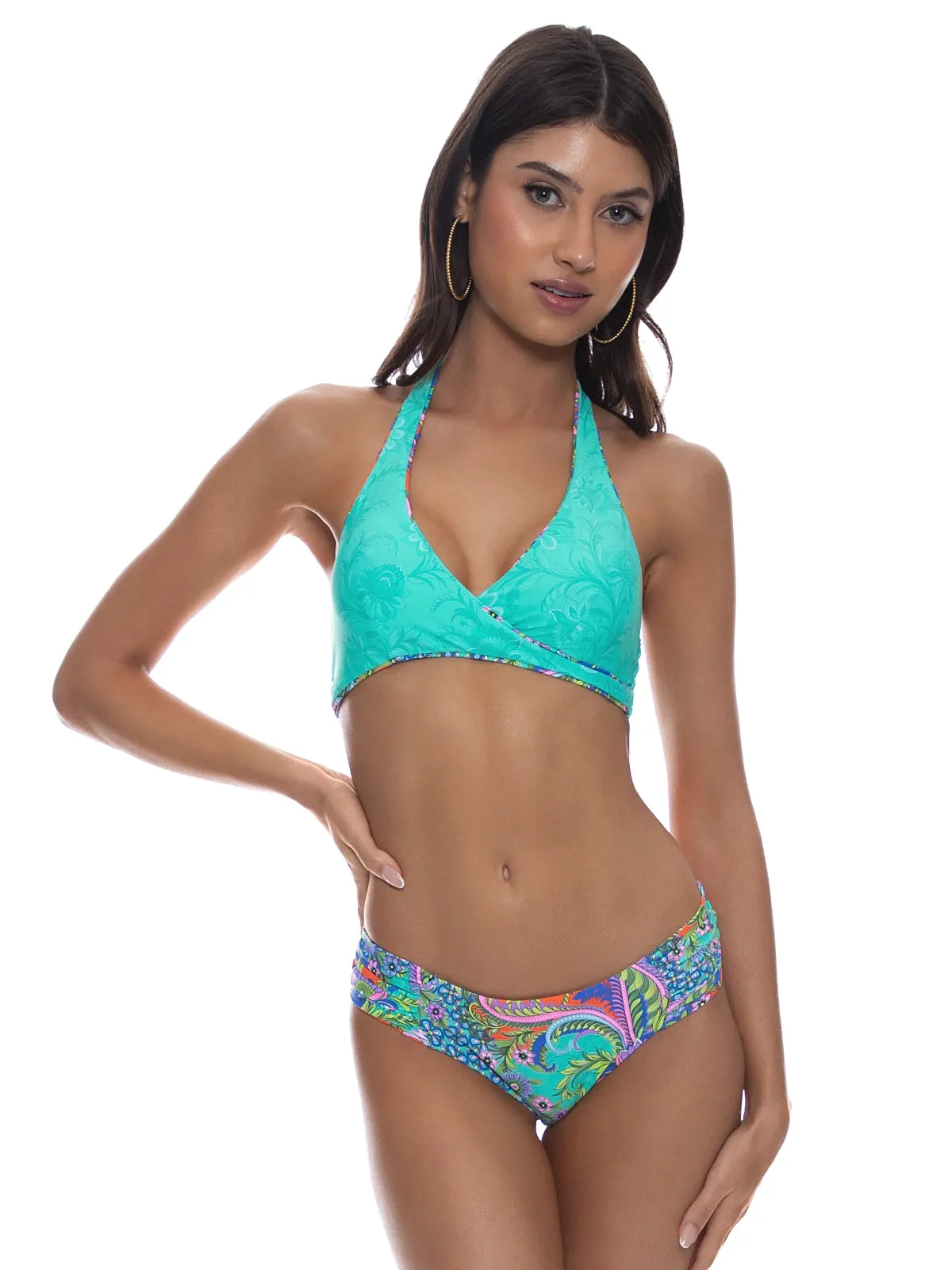 Cross Halter-Scrunch Side Bikini