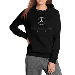 CUSOUL Young Women Hooded Sweatshirt Mercedes-Benz-Logo- Fleece Long Sleeve Pullover, Medium