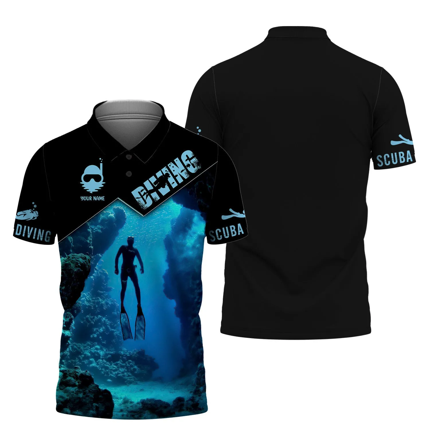 Custom Diving Zipper Hoodie, Bomber, Sweater, Polo, Hawaiian,..Shirts Scuba Diving 3D Shirts Gift For Divers