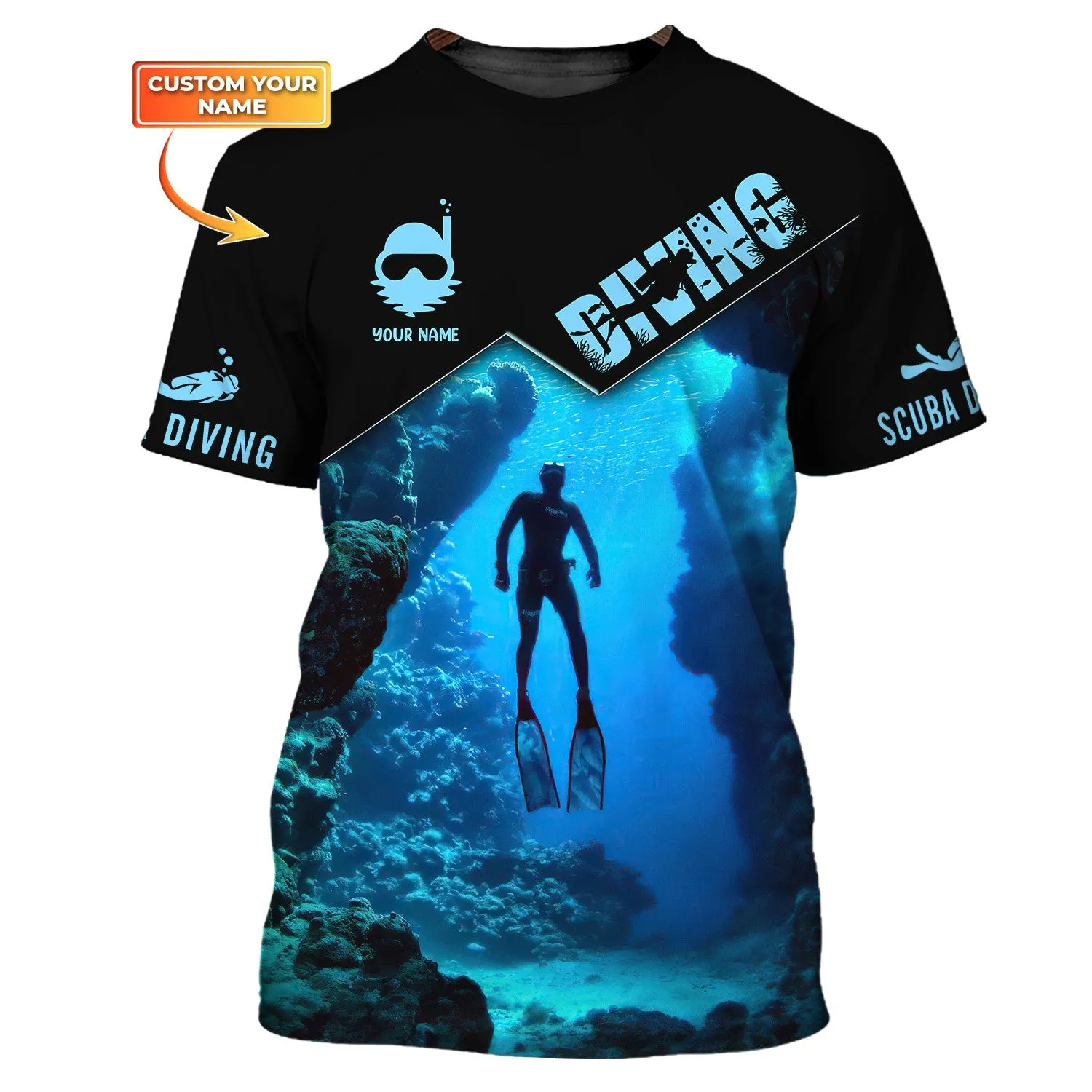 Custom Diving Zipper Hoodie, Bomber, Sweater, Polo, Hawaiian,..Shirts Scuba Diving 3D Shirts Gift For Divers