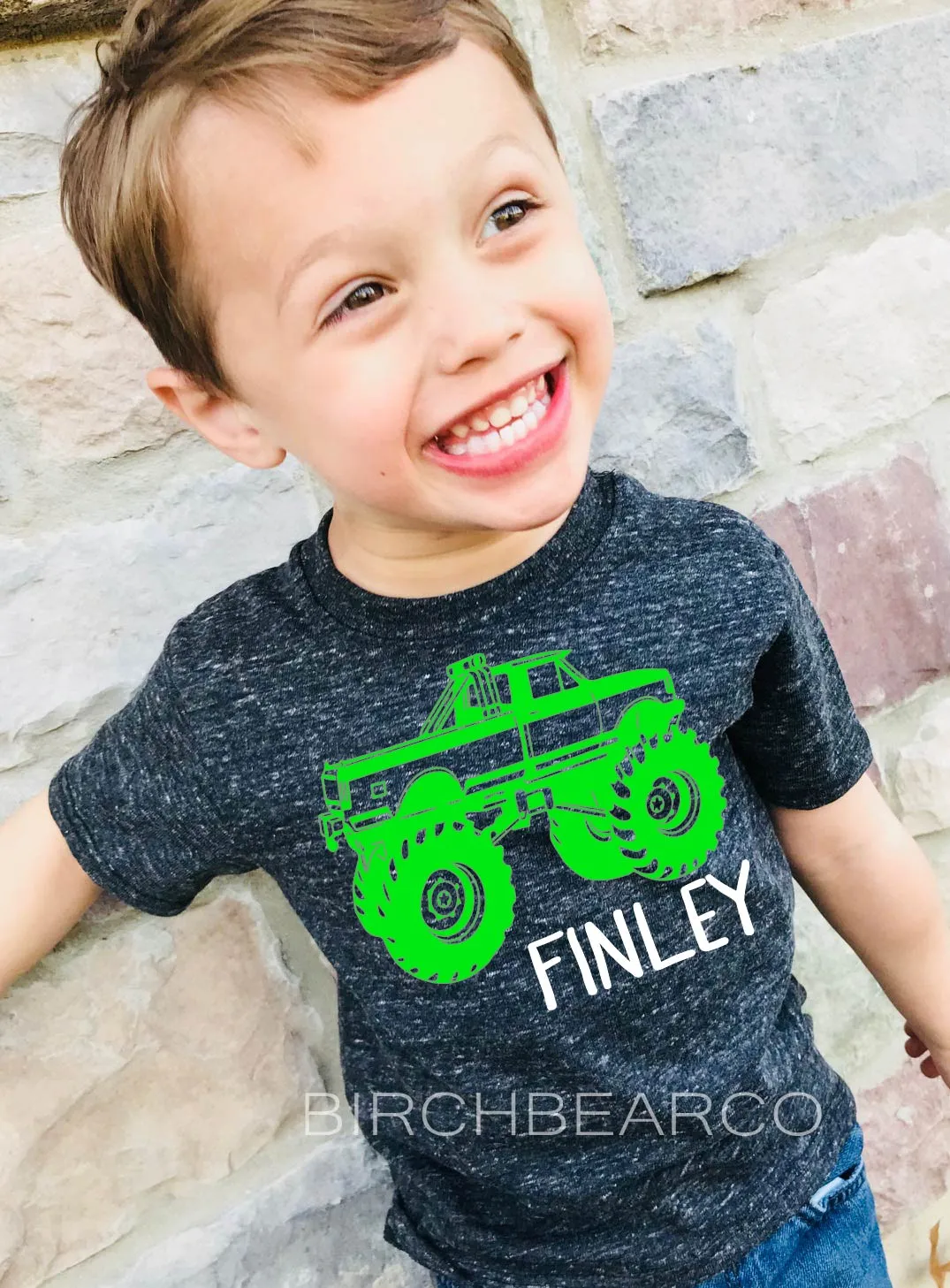 Custom Name Monster Truck Birthday Shirt Shirt