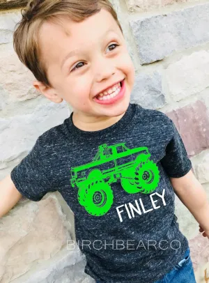 Custom Name Monster Truck Birthday Shirt Shirt