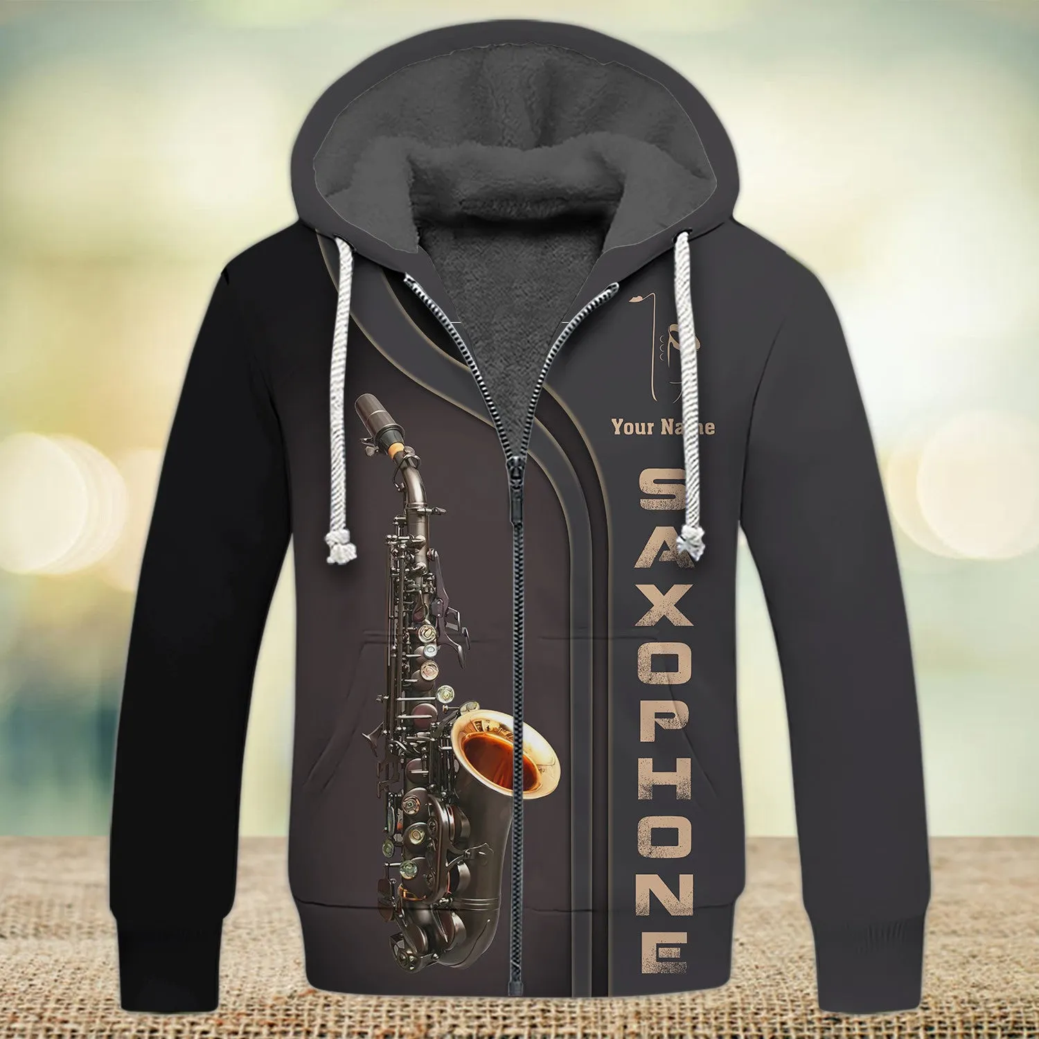 Custom Saxophone Zipper Shirts Saxophone Pattern Design Shirts 2738