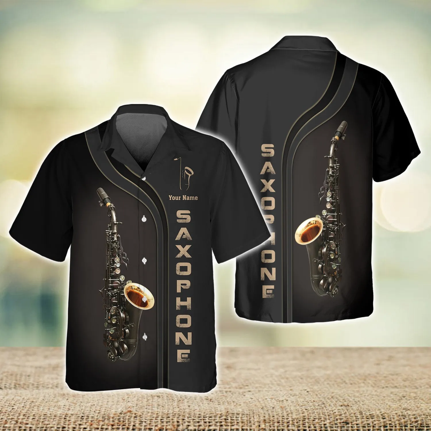 Custom Saxophone Zipper Shirts Saxophone Pattern Design Shirts 2738