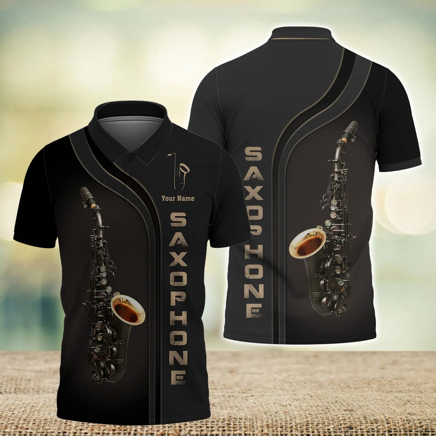 Custom Saxophone Zipper Shirts Saxophone Pattern Design Shirts 2738