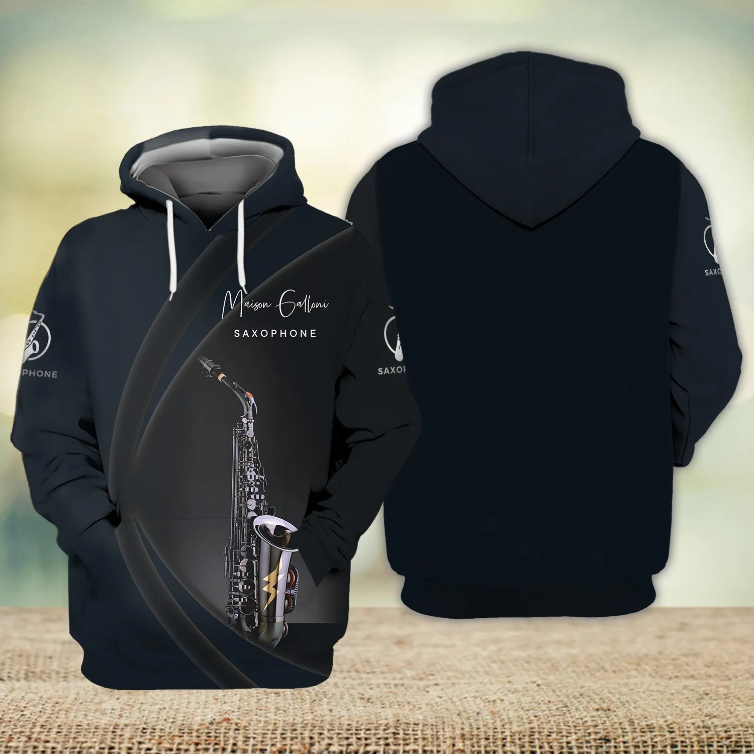 Custom Saxophone Zipper Shirts Saxophone Pattern Design Shirts 2747