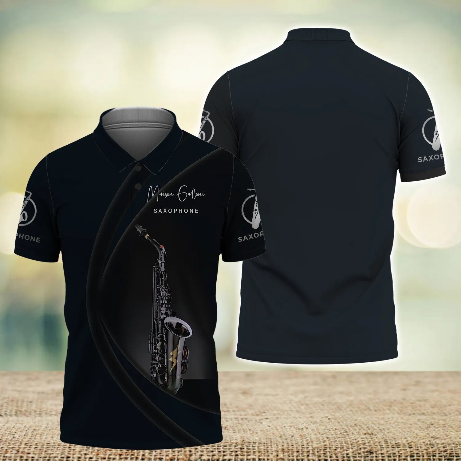 Custom Saxophone Zipper Shirts Saxophone Pattern Design Shirts 2747