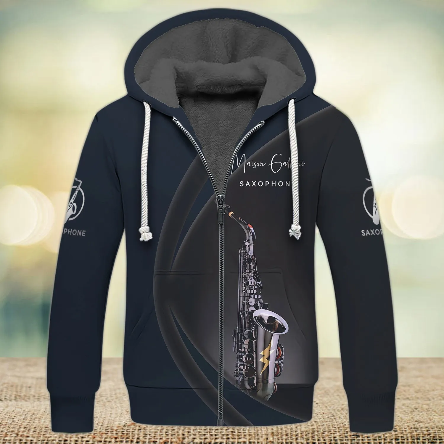 Custom Saxophone Zipper Shirts Saxophone Pattern Design Shirts 2747