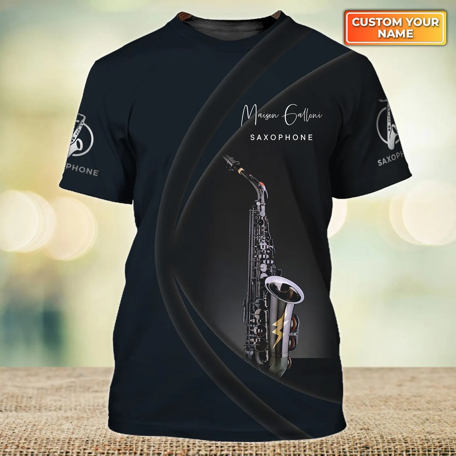 Custom Saxophone Zipper Shirts Saxophone Pattern Design Shirts 2747