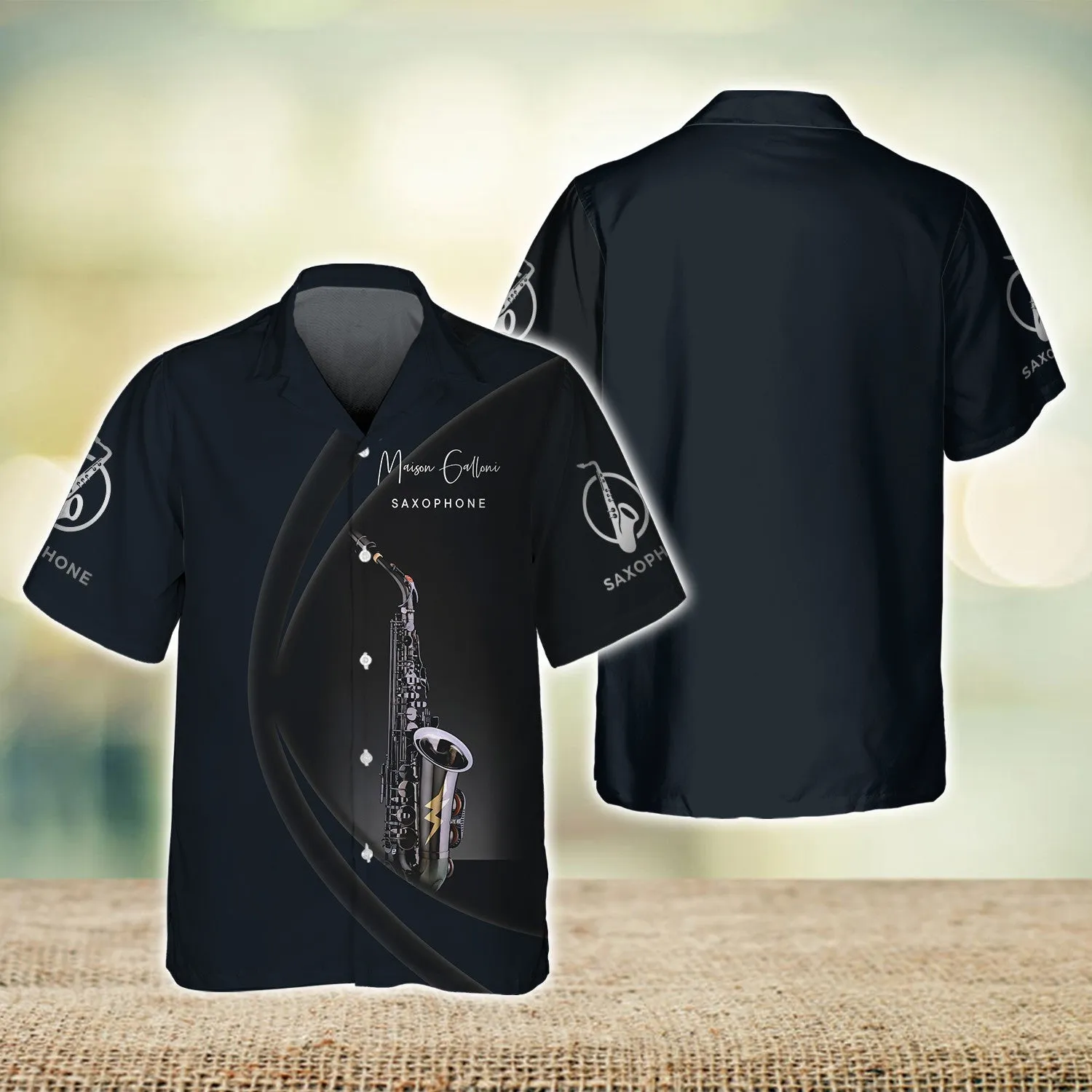 Custom Saxophone Zipper Shirts Saxophone Pattern Design Shirts 2747