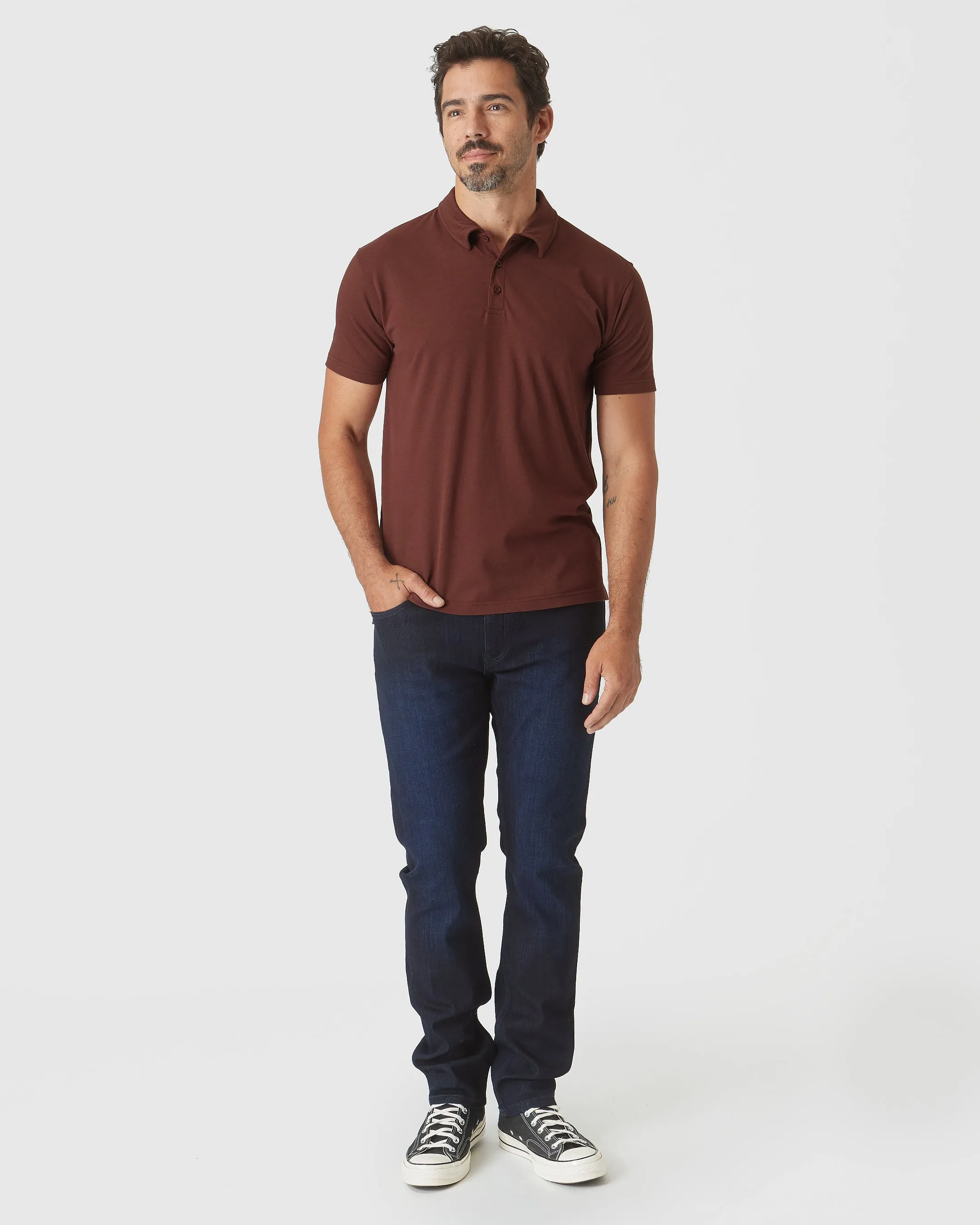 Dark Chocolate Short Sleeve Polo