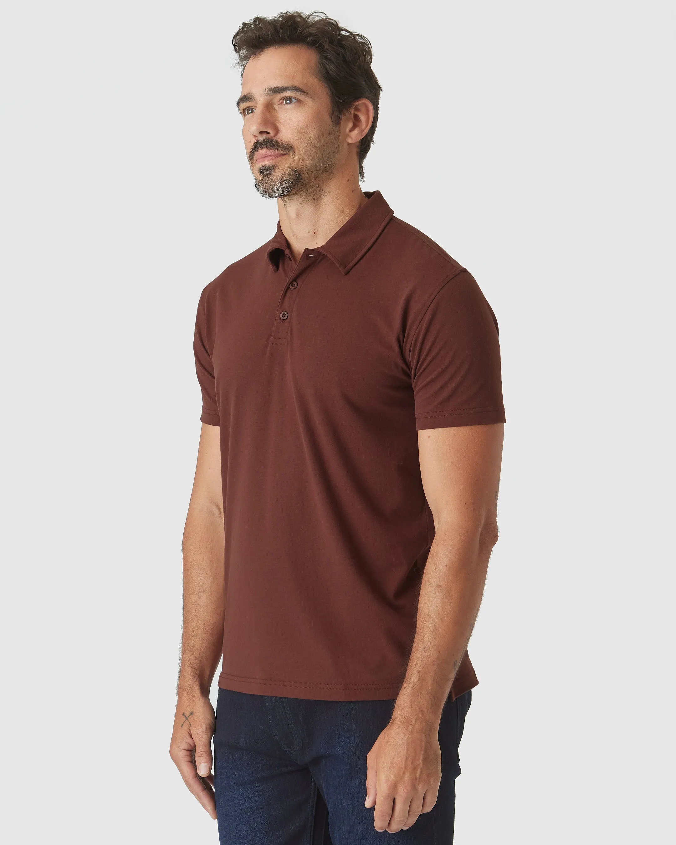 Dark Chocolate Short Sleeve Polo