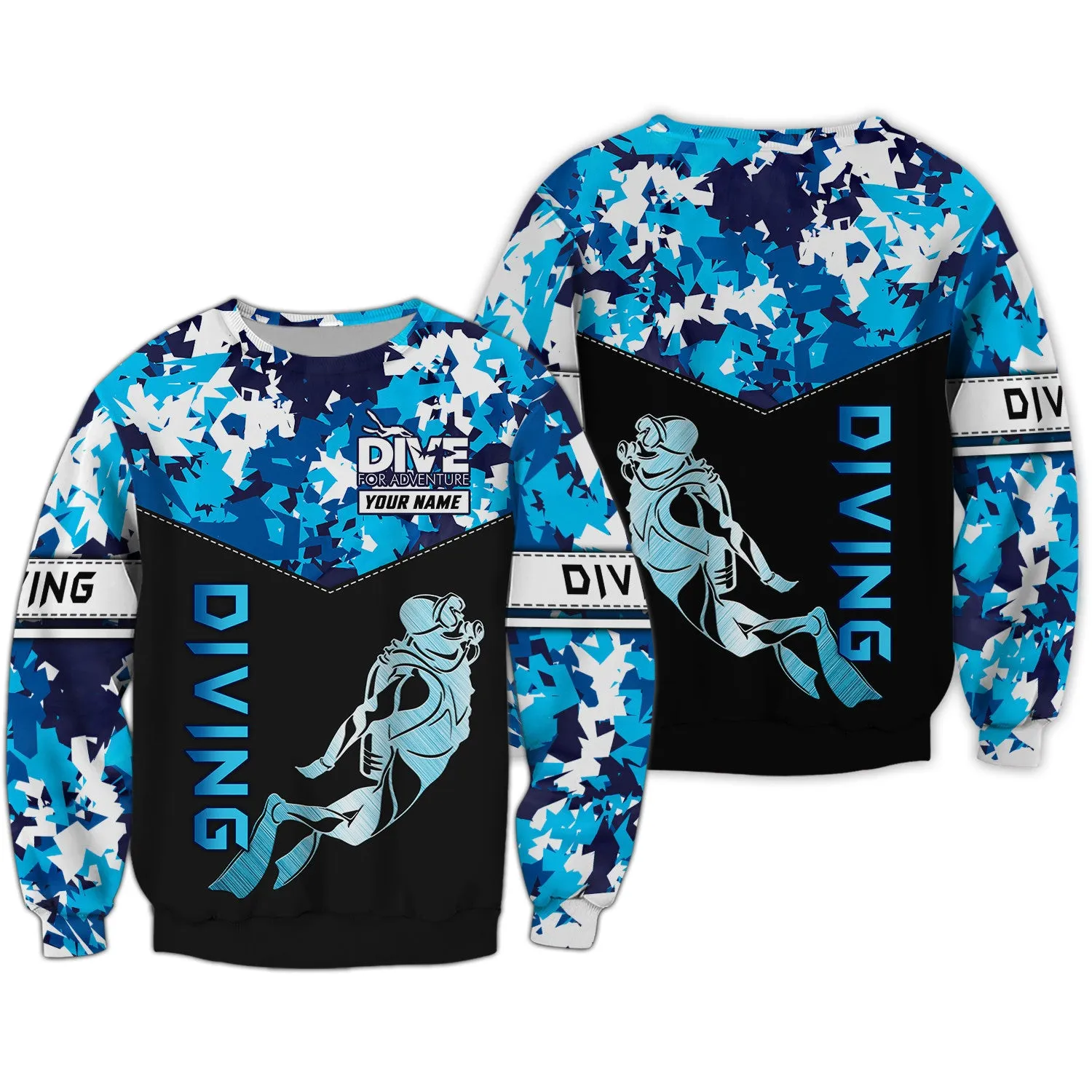 Dive For Adventure, Scuba Diving 3D All Over Printed Tshirt Hoodie