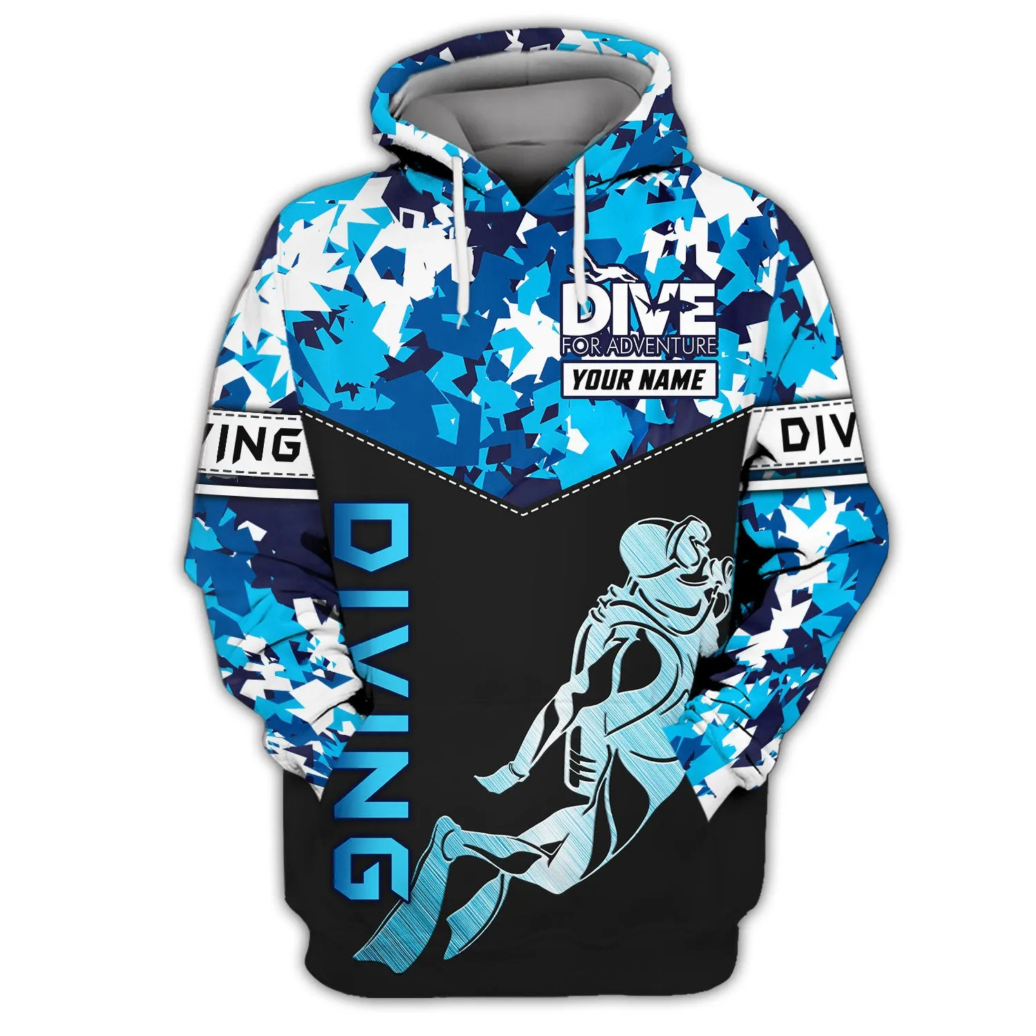 Dive For Adventure, Scuba Diving 3D All Over Printed Tshirt Hoodie