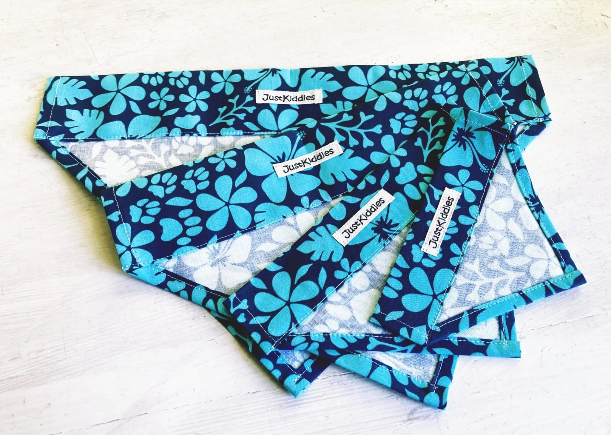 Dog Bandanas - Tropical Paw - Aqua