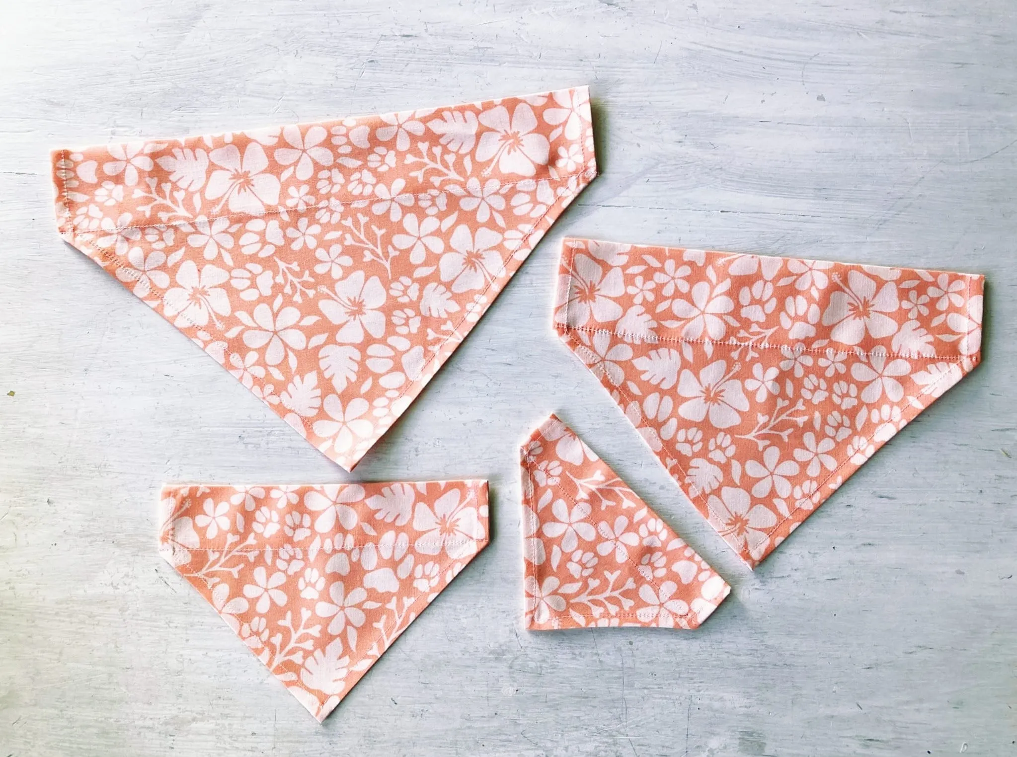 Dog Bandanas - Tropical Paw - Coral