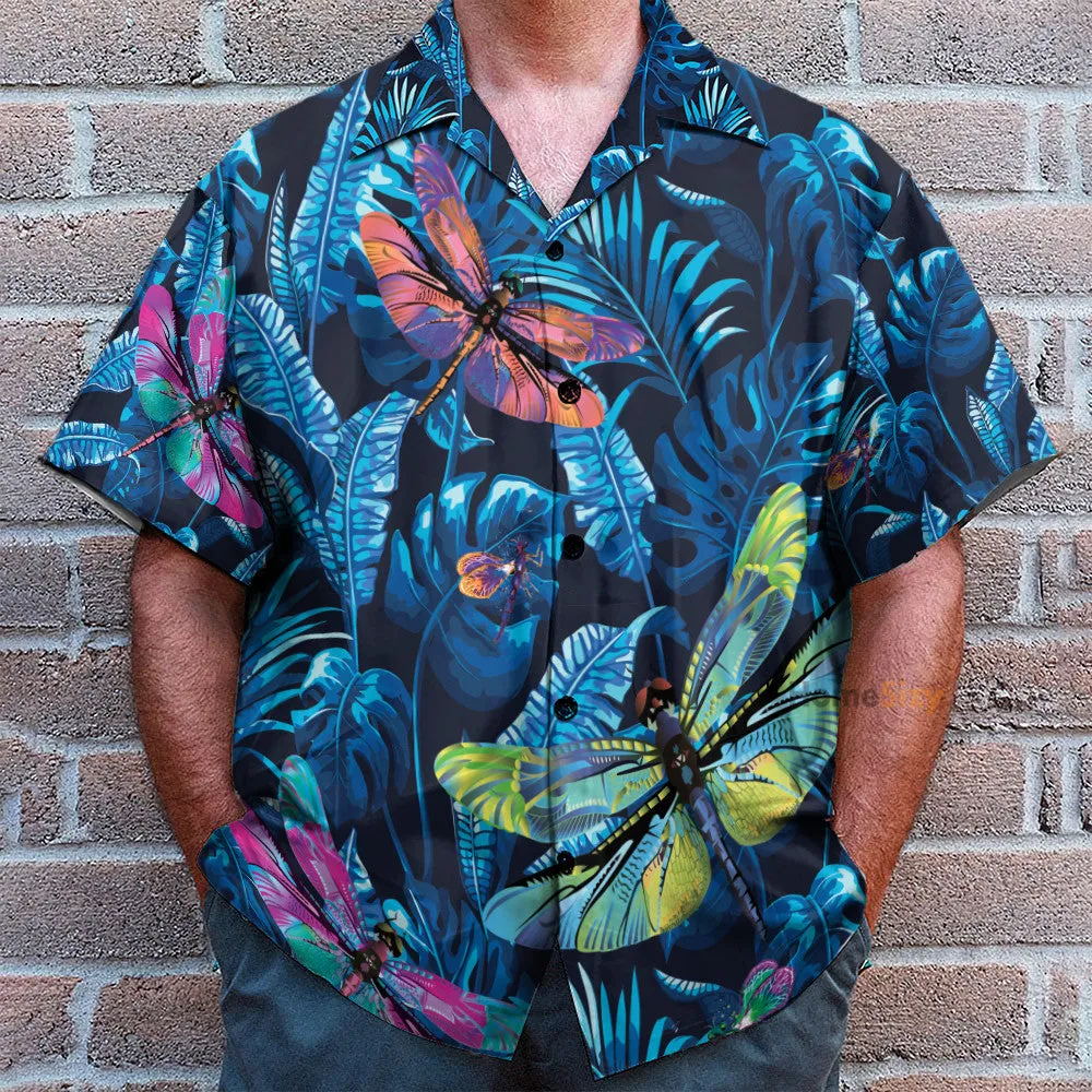 Dragonfly Tropical Men's Button's Up Shirts - Hawaiian Shirt