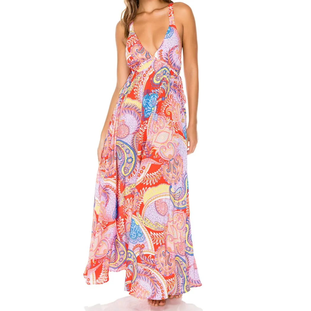 DYNASTY - V Neck Long Dress