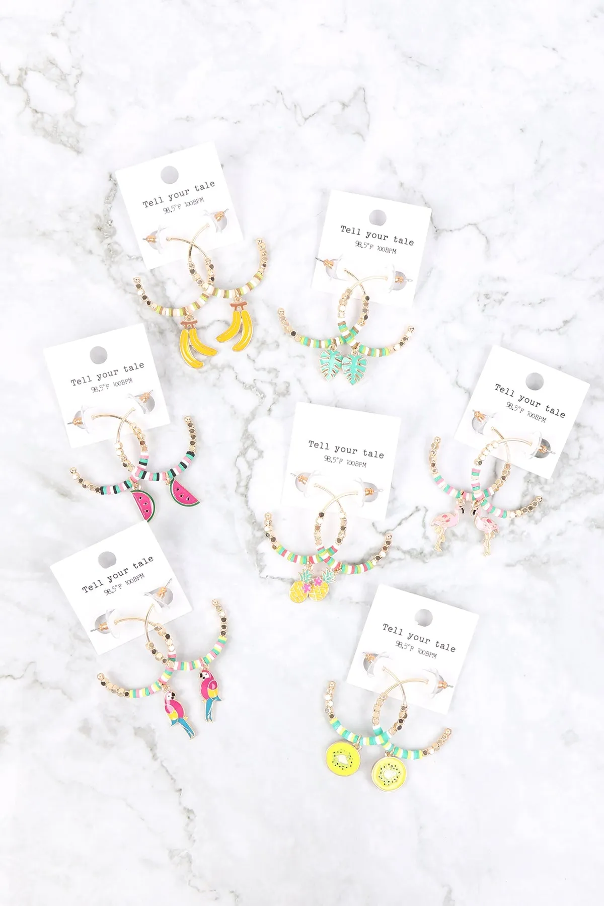 EE1384 - METAL FIMO TROPICAL PARROT EARRINGS