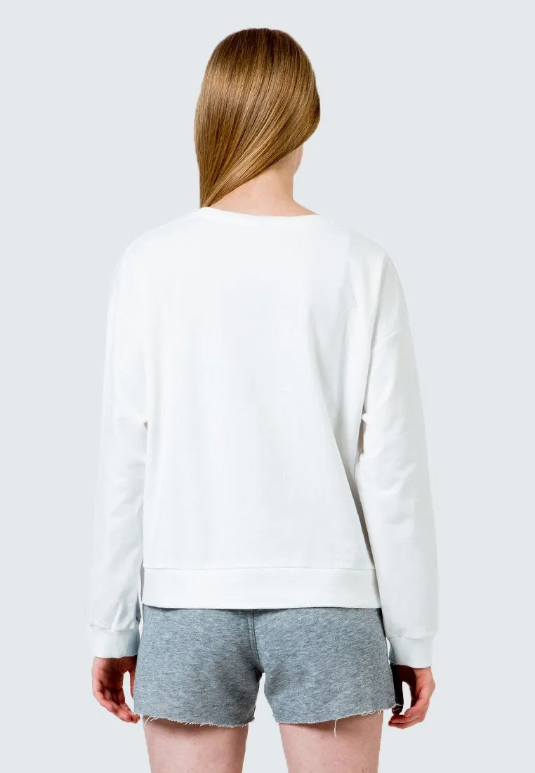 Embroidered Mixed Print Tropical Sweatshirt