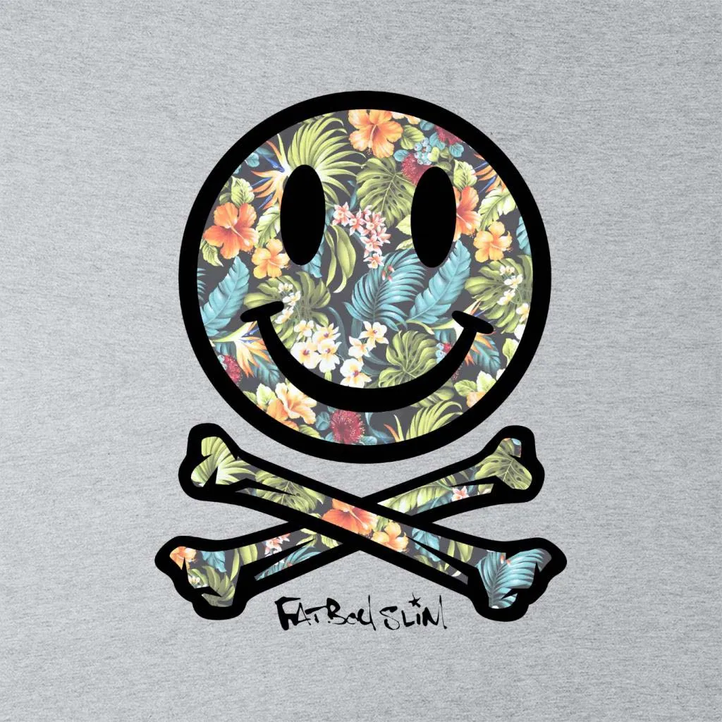 Fatboy Slim Tropical Floral Smiley And Crossbones Men's Hooded Sweatshirt