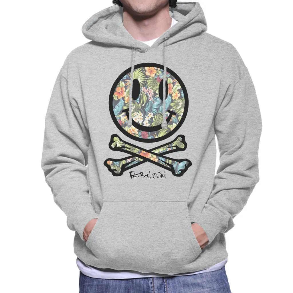 Fatboy Slim Tropical Floral Smiley And Crossbones Men's Hooded Sweatshirt