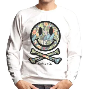 Fatboy Slim Tropical Floral Smiley And Crossbones Men's Sweatshirt