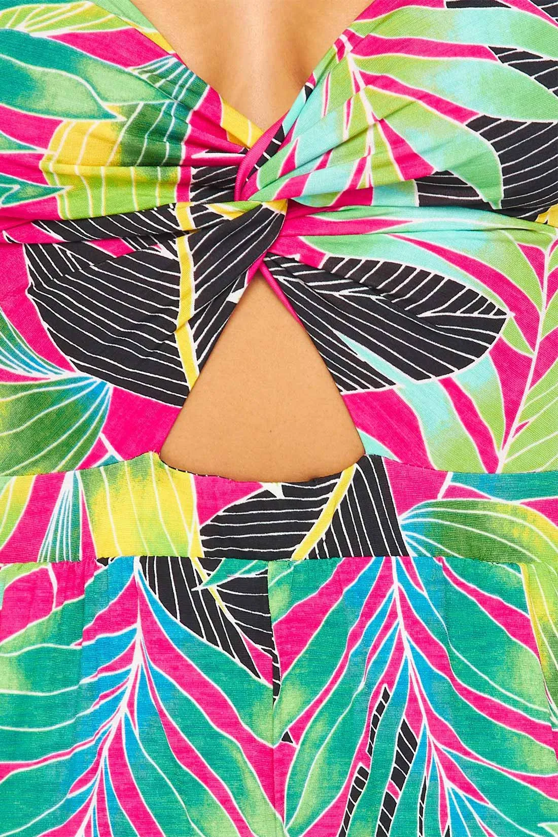Fernanda Fuchsia Tropical Print Jumpsuit