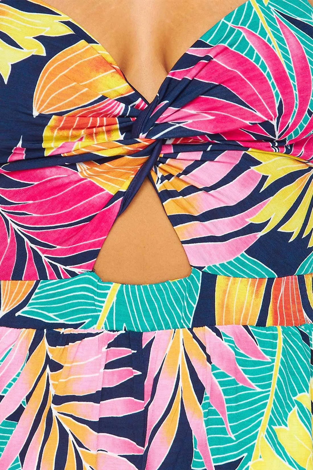 Fernanda Navy Tropical Print Jumpsuit