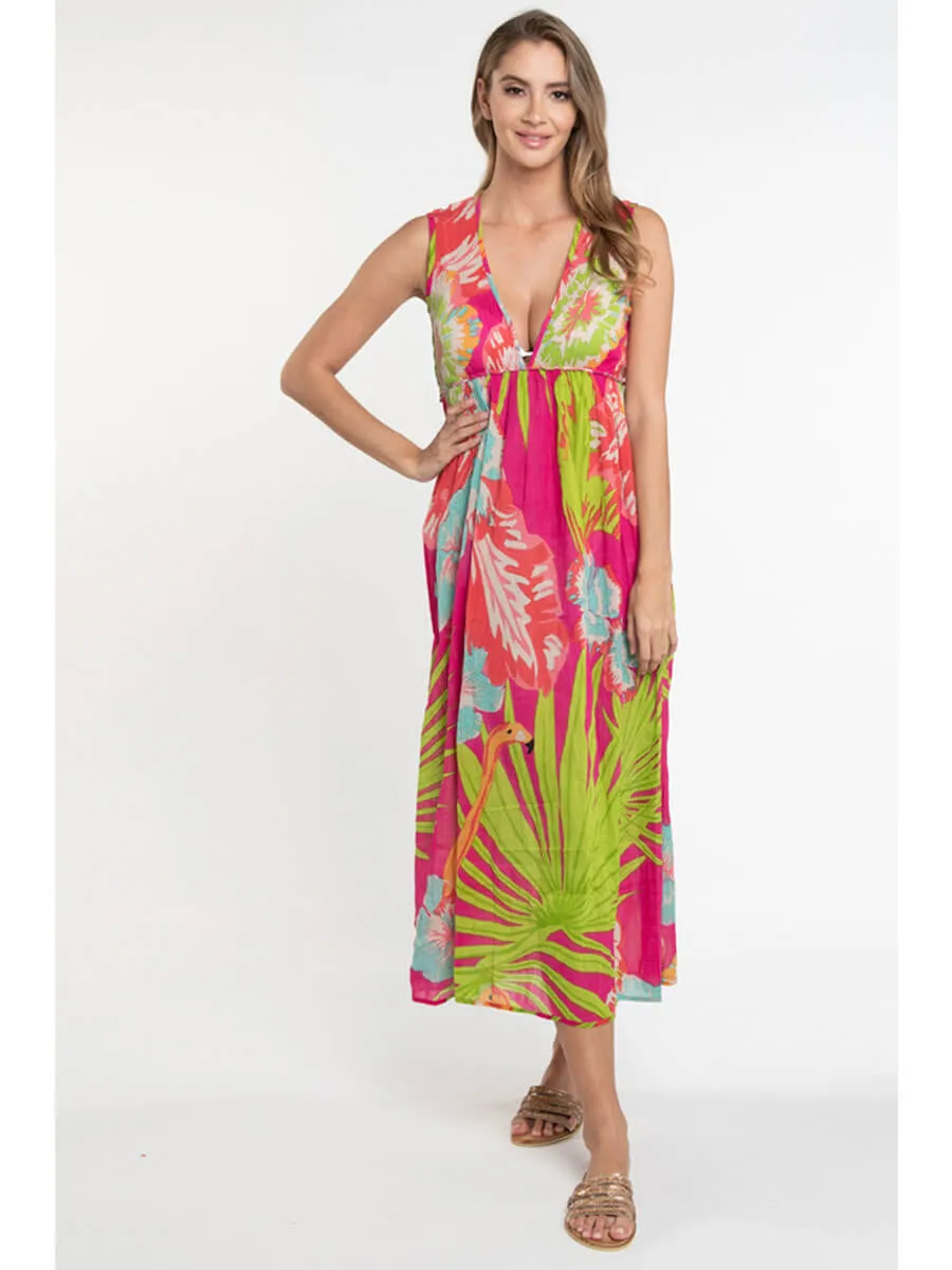 Fiesta Maxi Dress In Fuchsia
