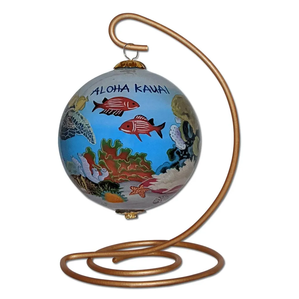 Fish, Corals and Honu Hawaii Ornament